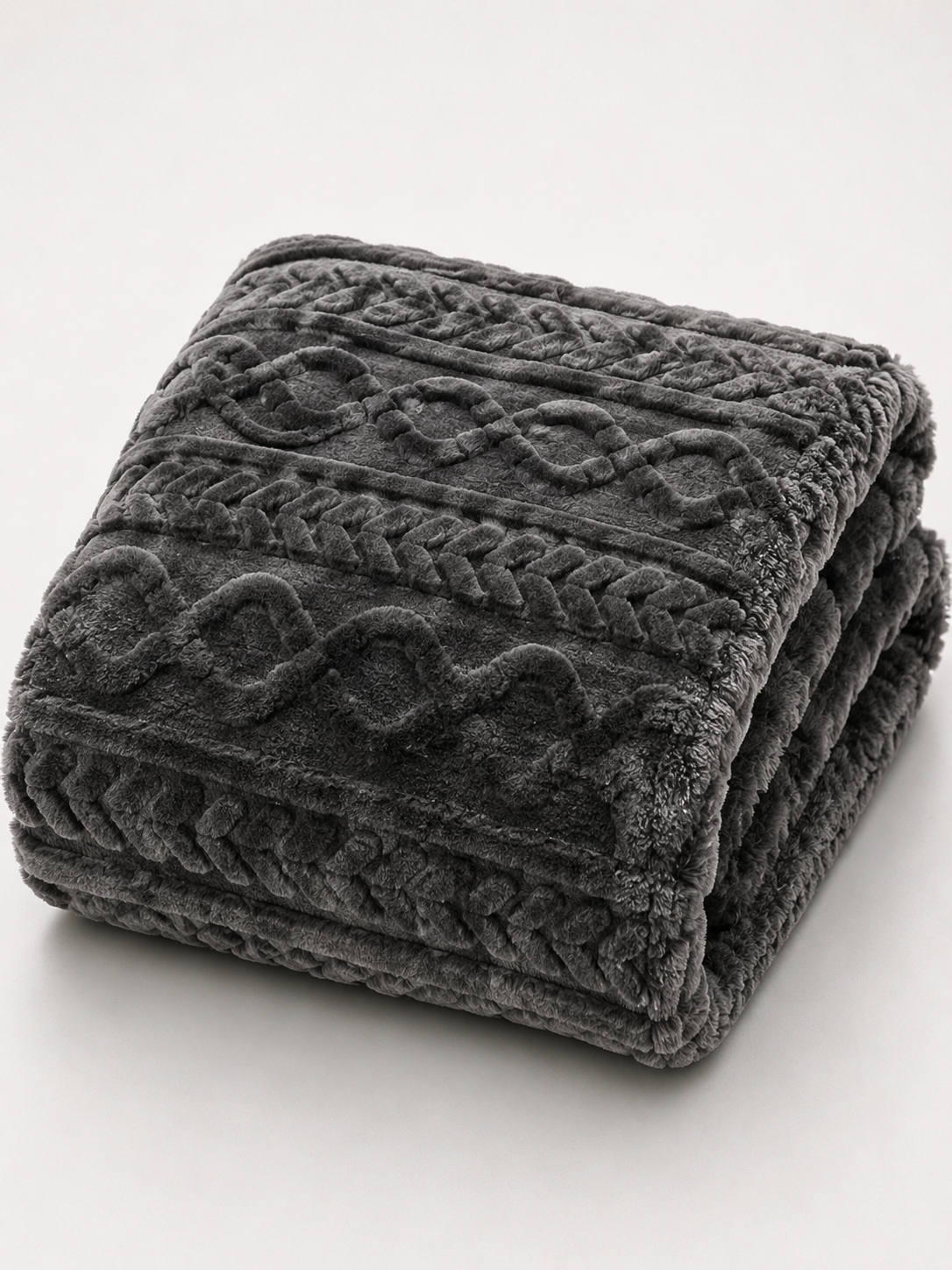 Rabbit Fur Cable Design Throw