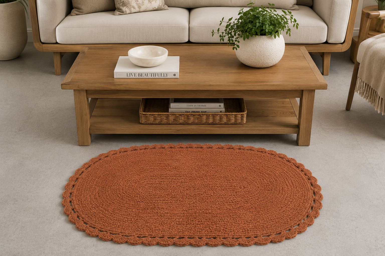 Oval Crochet Mat