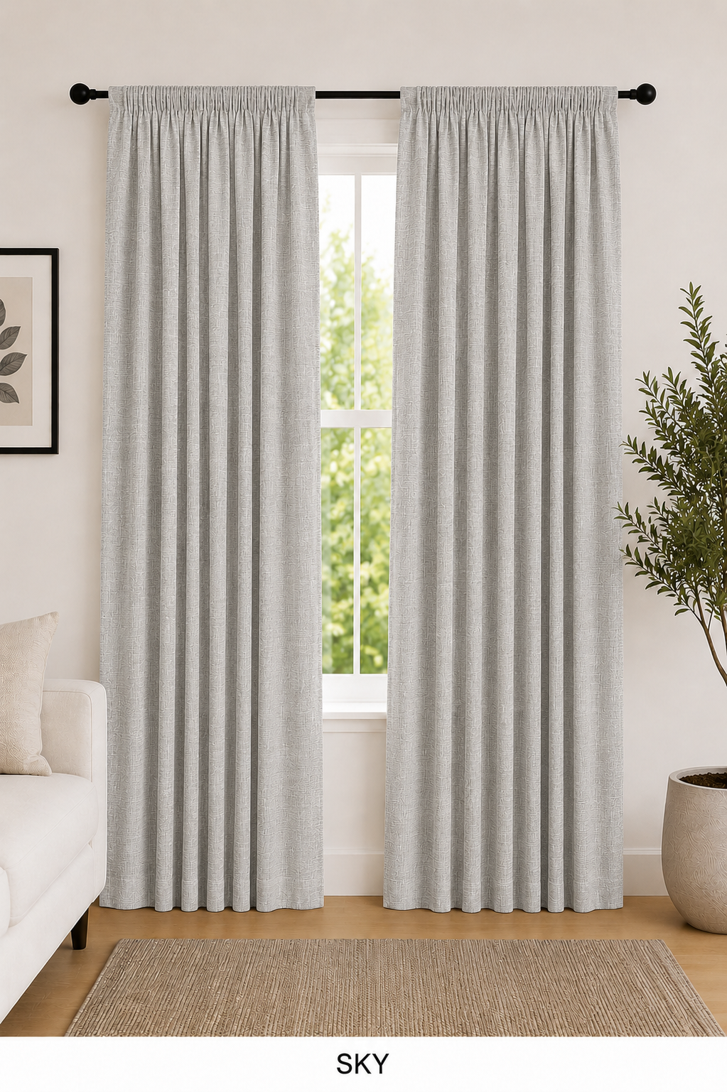 Jane Blockout Taped Curtain – Silver
