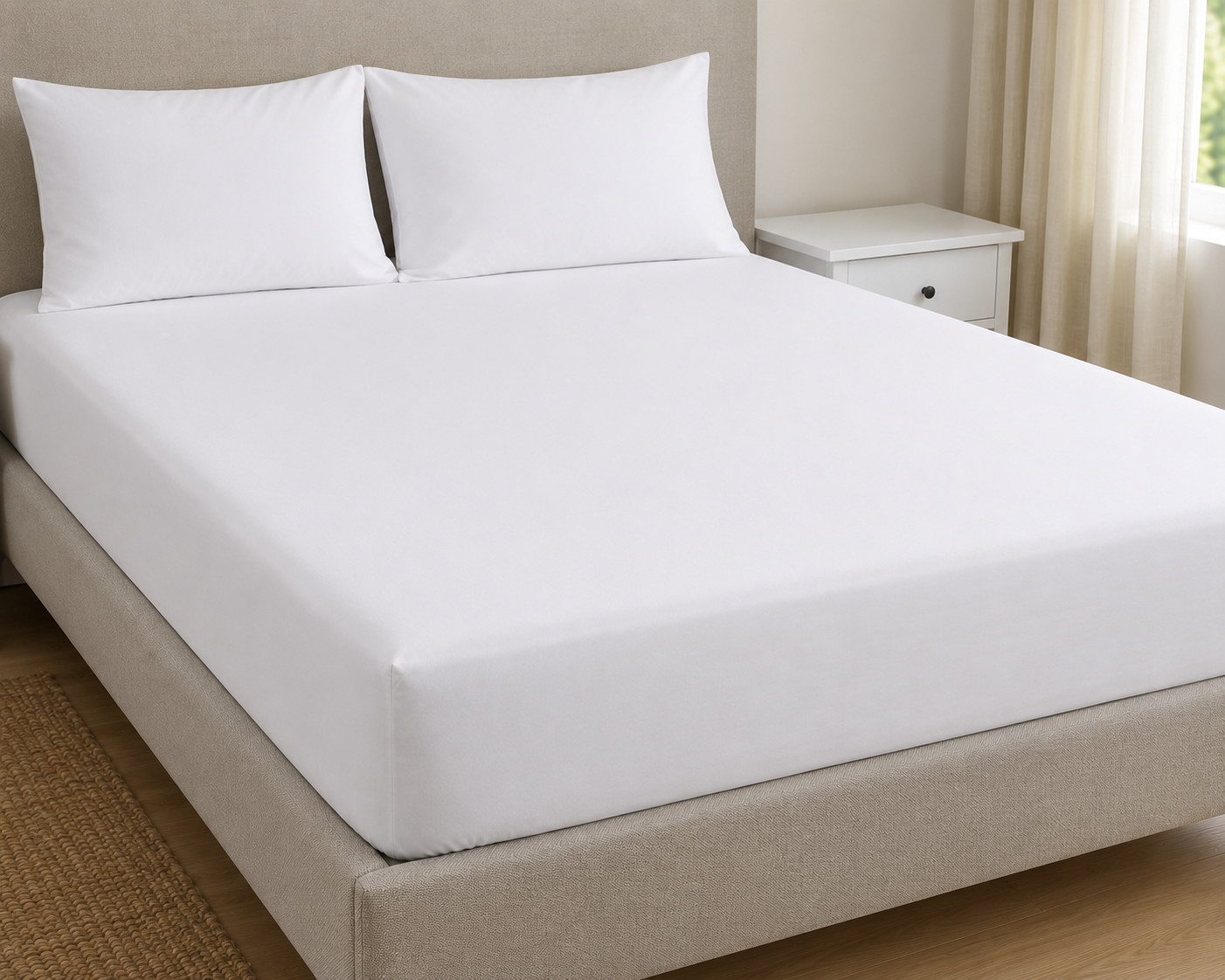 200TC Fitted Sheet - 100% Cotton Percale